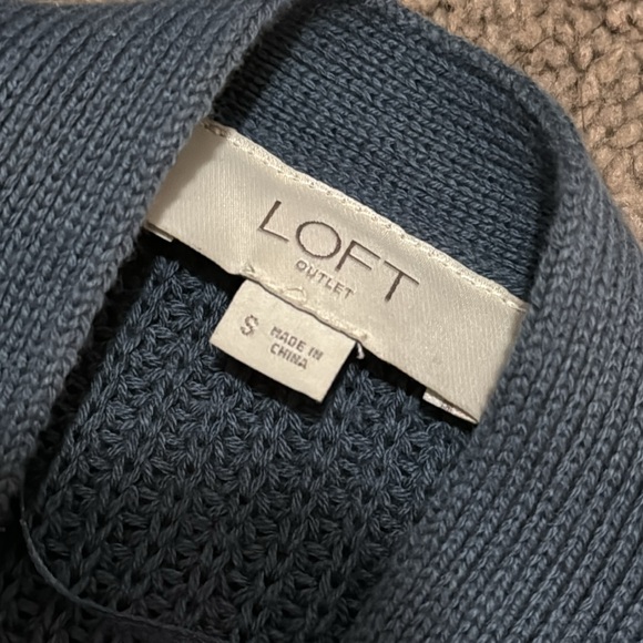 Loft Outlet-Open Front Cardigan With Ties-Sz S-Cotton-Blue Gray Color-Worn 1X - Picture 14 of 15